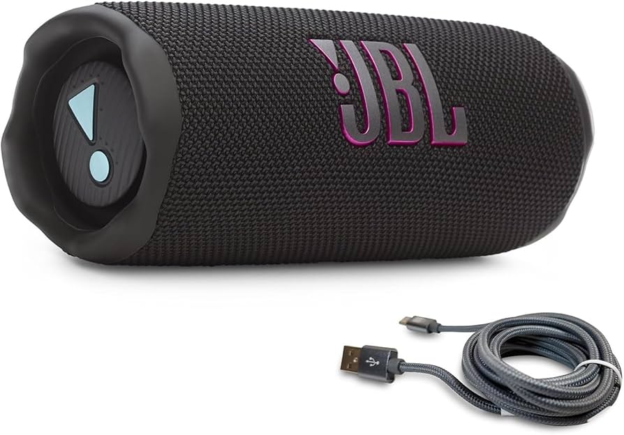 Amazon.com: JBL Flip 7 (Black/Orange) + Bundle with USB-C Braided
