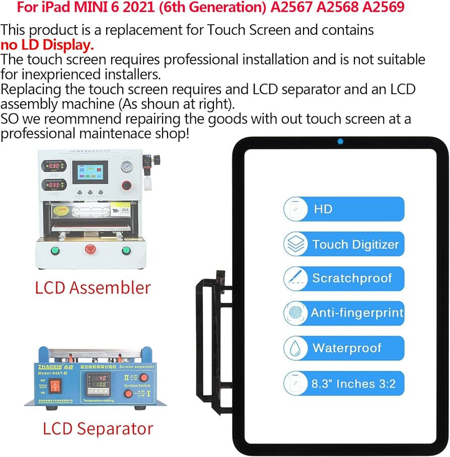 Amazon.co.jp: iPad Mini 6 画面交換用 2021年 8.3インチ iPad Mini 第