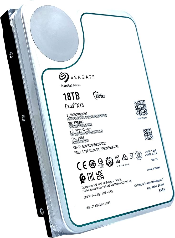Amazon | Seagate (シーゲイト) 18TB HDD Exos X18 7,200RPM SATA 6Gb