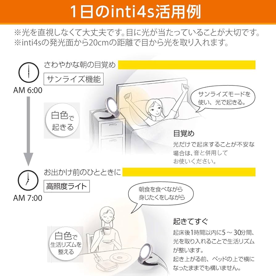 Amazon.co.jp : moonmoon inti4s 光 目覚まし時計 ( ライト / アラーム