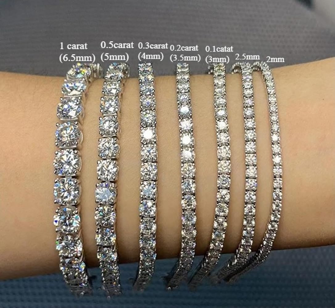 Amazon | LOEXZAH ブルー ホワイト レディース モアッサナイト テニス