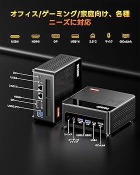 Amazon.co.jp: AOOSTAR ミニpc ryzen7 8745HS 最大5.1GHz 16Gx1+512G