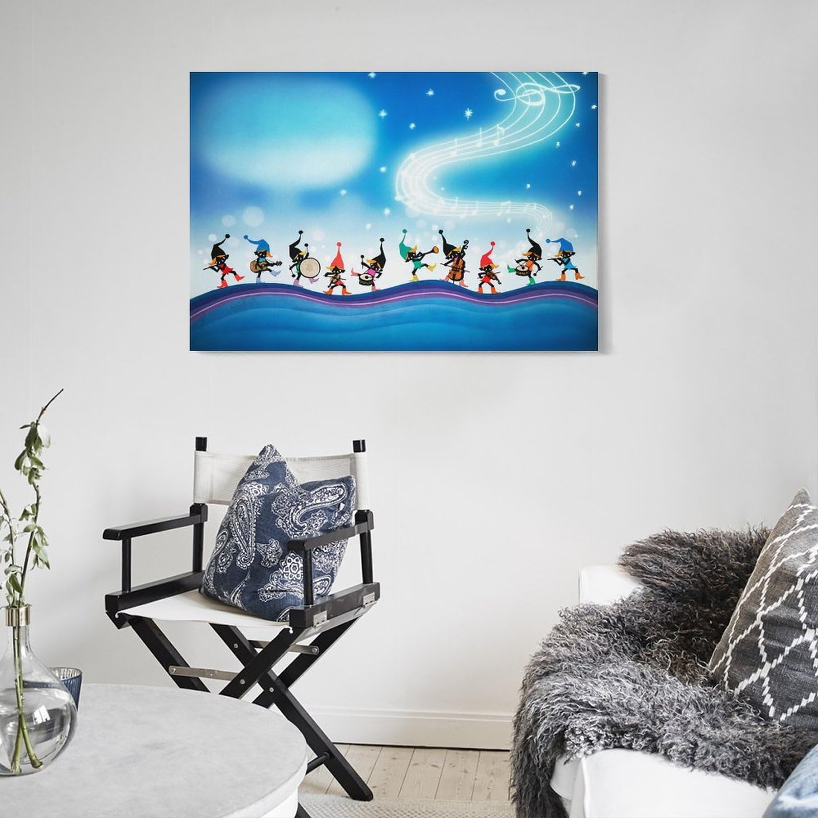 Amazon.co.jp: 藤城清治 こびとの音楽隊 絵画 ポスター 工芸品の装飾品