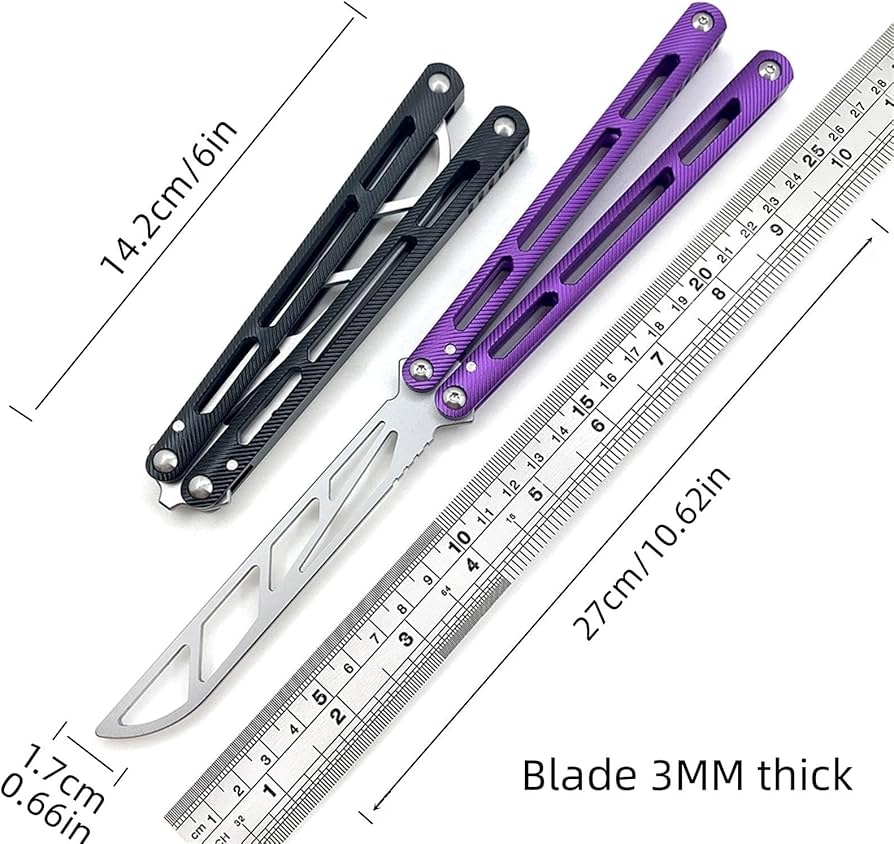 Amazon | 練習用バタフライナイフトレーナー、確実なスプリングラッチ