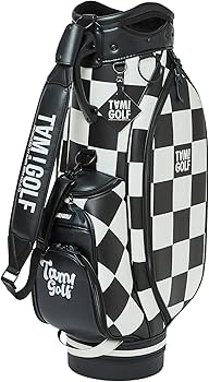 Amazon | TAM!GOLF チェック柄キャディバッグ カートタイプ 9インチ
