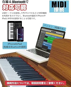 Amazon | 【超大譜面台、木目】ニコマク NikoMaku 電子ピアノ 88鍵盤