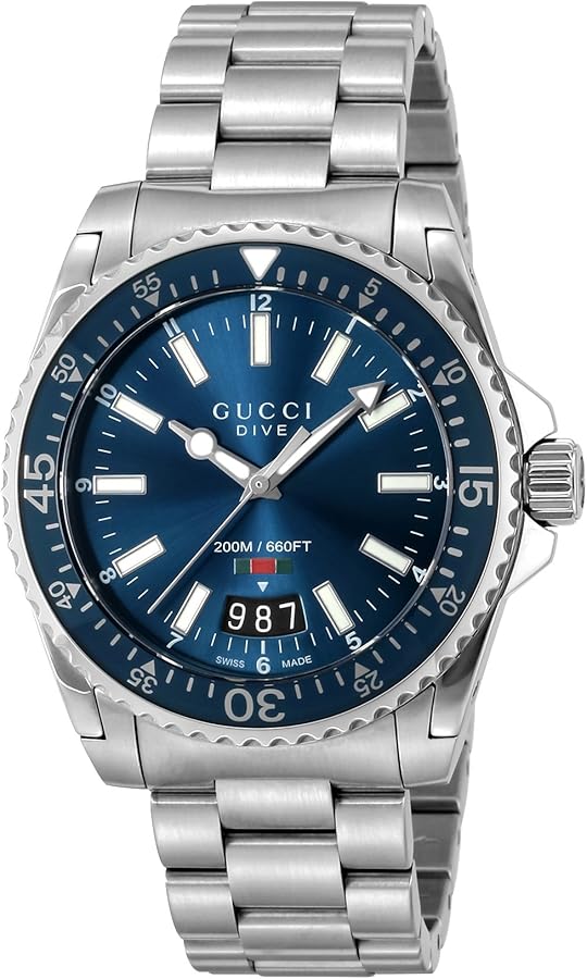Amazon.co.jp: [グッチ] 腕時計 DIVE ダイブ ブルー 文字盤 ステンレス