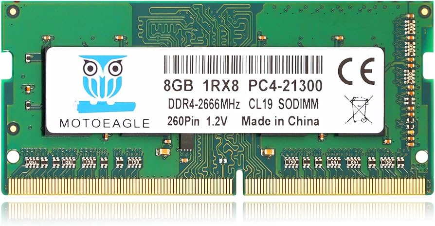 8GB 1RX8 DDR4 2666MHz PC4-21300 (PC4-2666V) CL19 SODIMM 1.2V 260