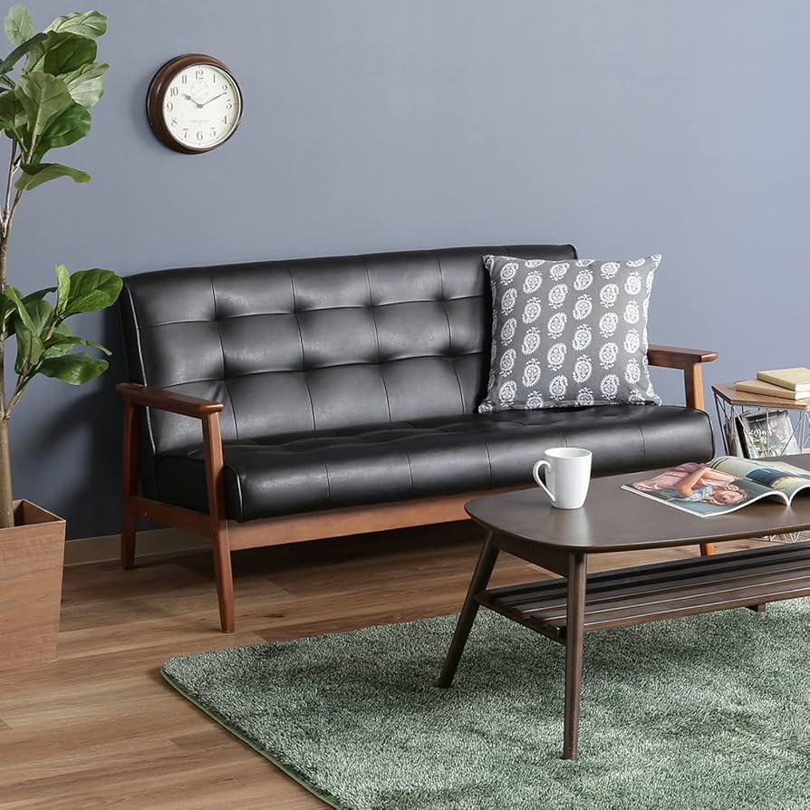 Amazon｜不二貿易 ソファ 2人掛け 幅135cm ダークブラウン 合皮