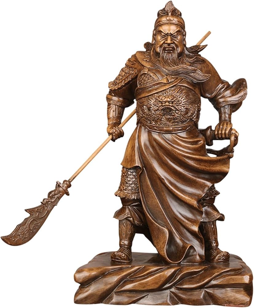 Amazon｜中国風水関羽像/関公像/関帝像/関雲長像置物、幸運の神 - 富の