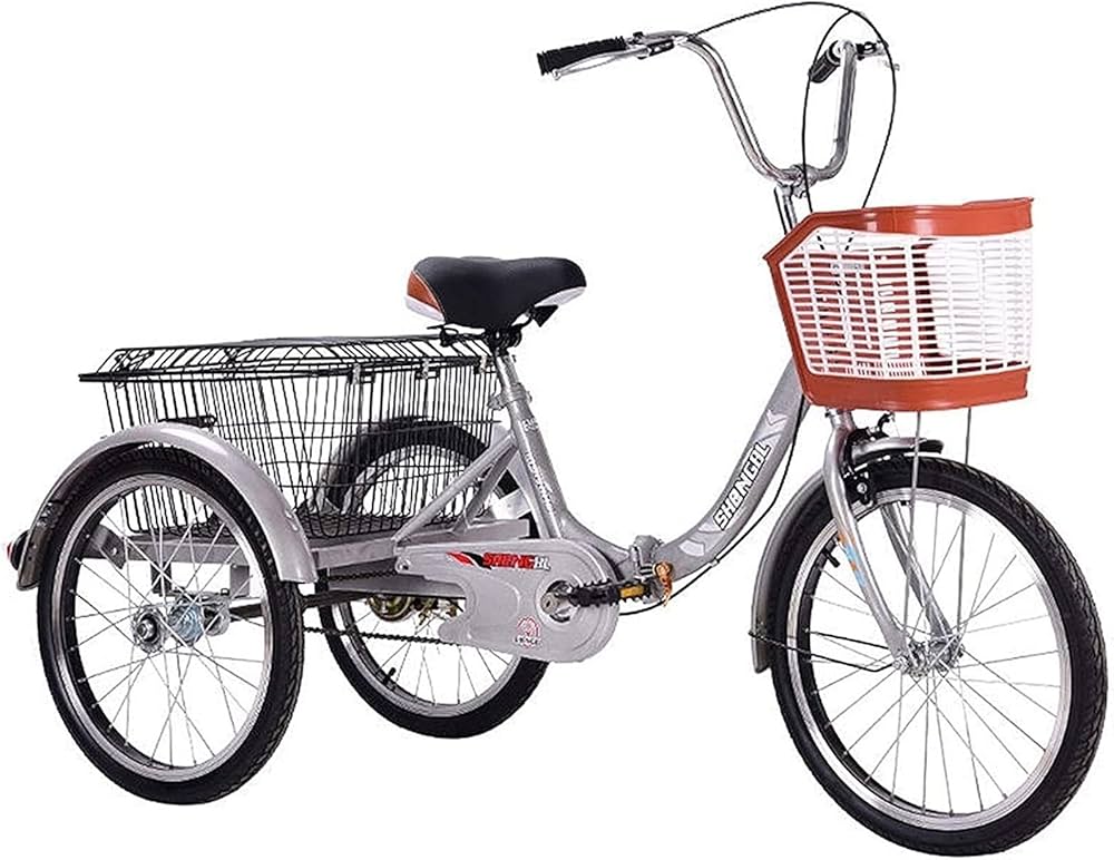 Amazon | 折りたたみ式大人用三輪車20インチ 1スピード 3輪自転車 大人