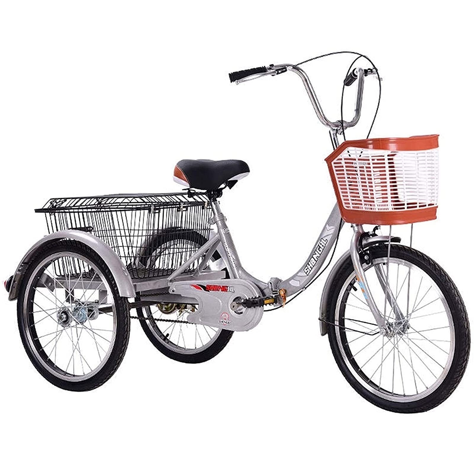 Amazon | 折りたたみ式大人用三輪車20インチ 1スピード 3輪自転車 大人