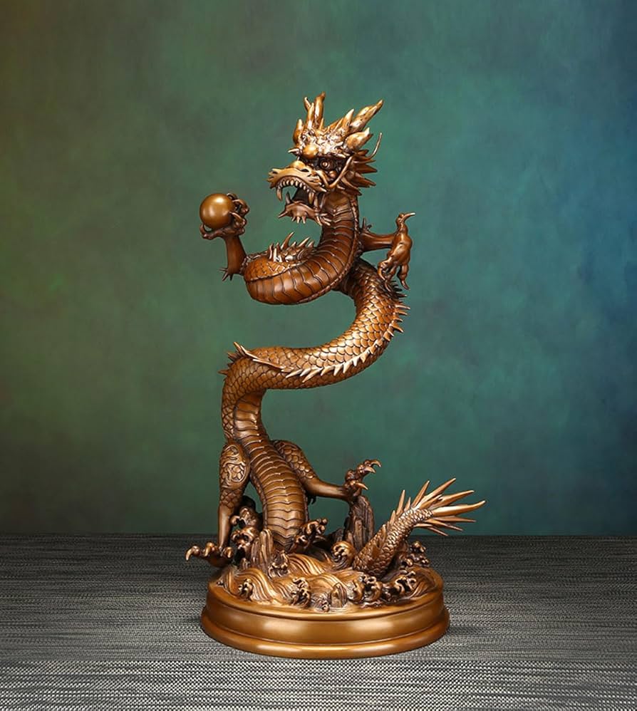 Amazon.co.jp: 置物 大開運 昇龍 昇運金龍 龍の置物 風水 伝統工芸品