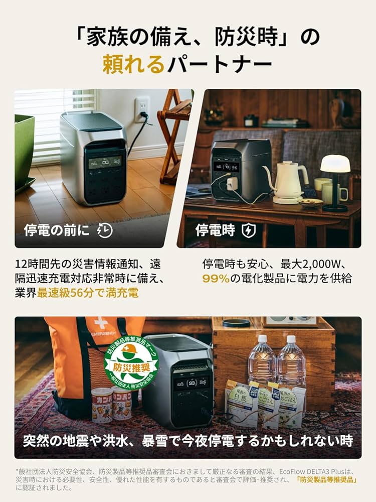 Amazon.co.jp: EcoFlow DELTA 3 Plus ポータブル電源 1024Wh 業界最速