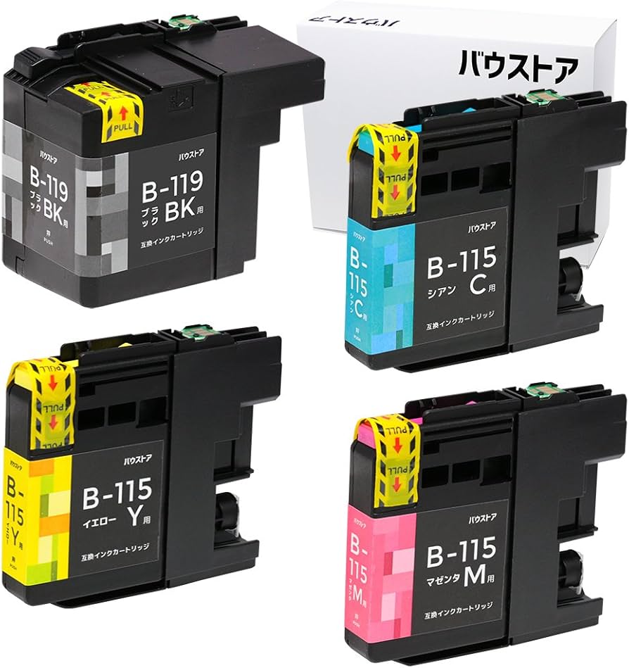 Amazon.co.jp: brother LC119/115 用互換インクカートリッジ 4個 BK
