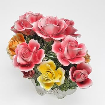 Amazon.co.jp: ヨーロッパインテリア カサピース イタリア製 陶器 バラ