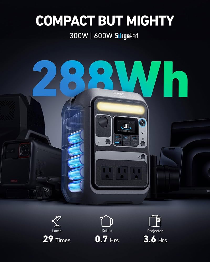 Amazon.com : Anker SOLIX C300 Portable Power Station with Car