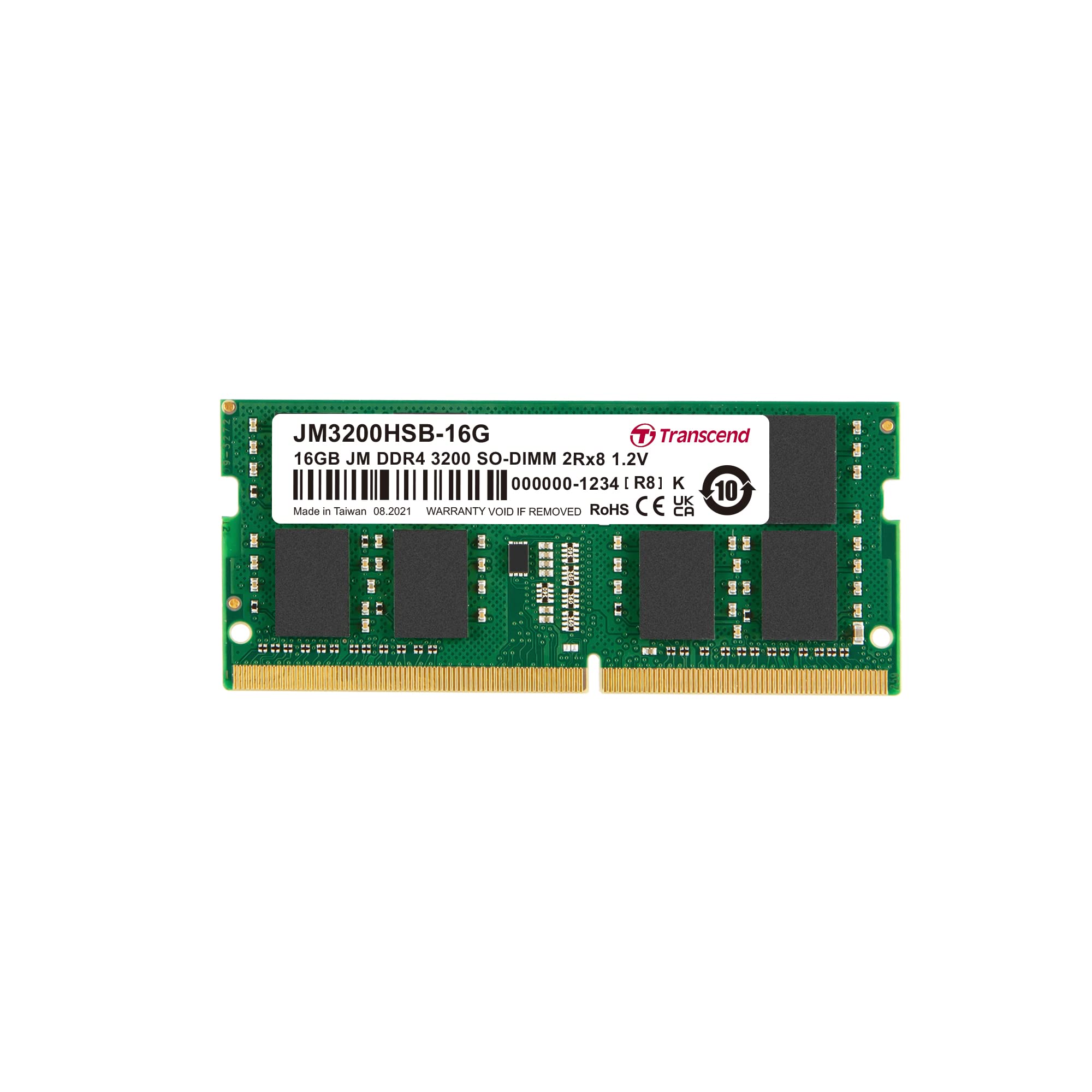 Transcend 16GB SO-DIMM DDR4 3200MHz Laptop RAM, Intel AMD