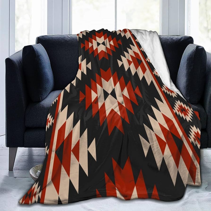 Amazon｜毛布 ネイティブアメリカン 民族柄 オルテガ柄 ブランケット