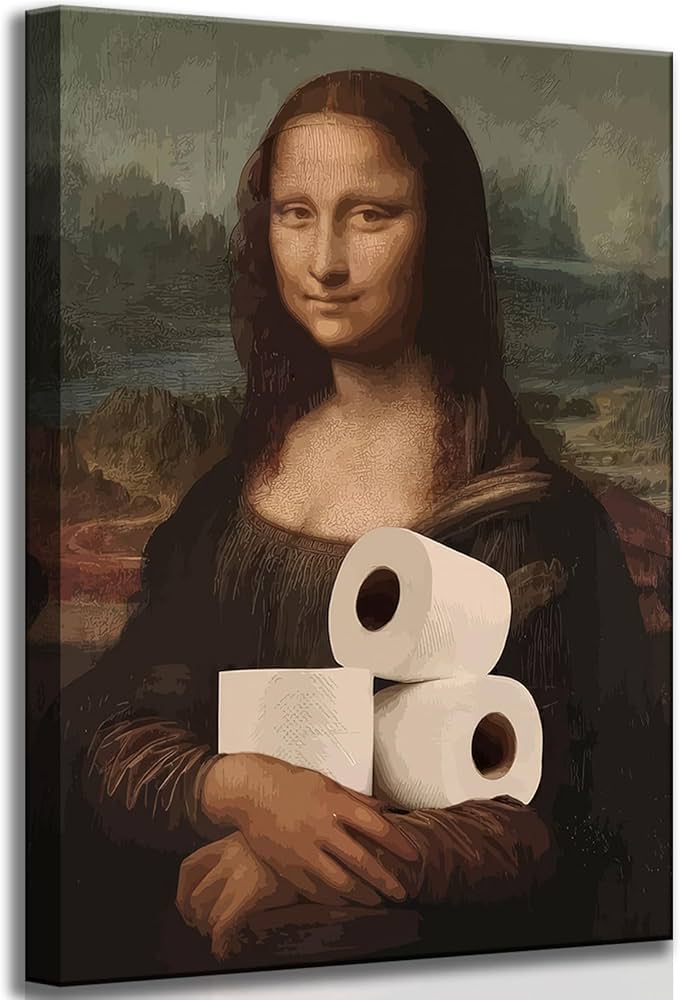 Amazon.co.jp: 額入り 面白い 折衷的 浴室 キャンバス ウォールアート