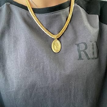 Amazon.co.jp: 6面 ダブル喜平ネックレス 18k gp 奇跡のメダイ