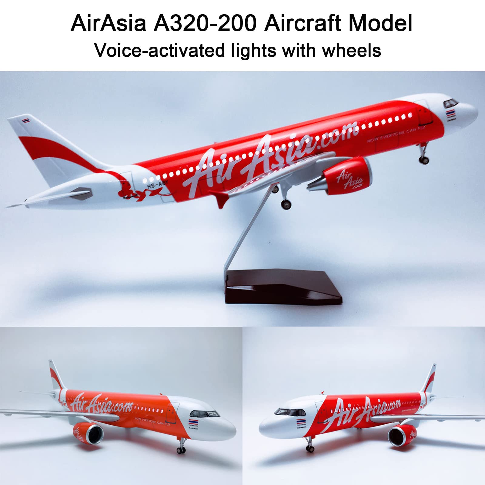 Amazon.co.jp: AZIZAT 18。5” 1:150 スケールモデル飛行機エアアジア