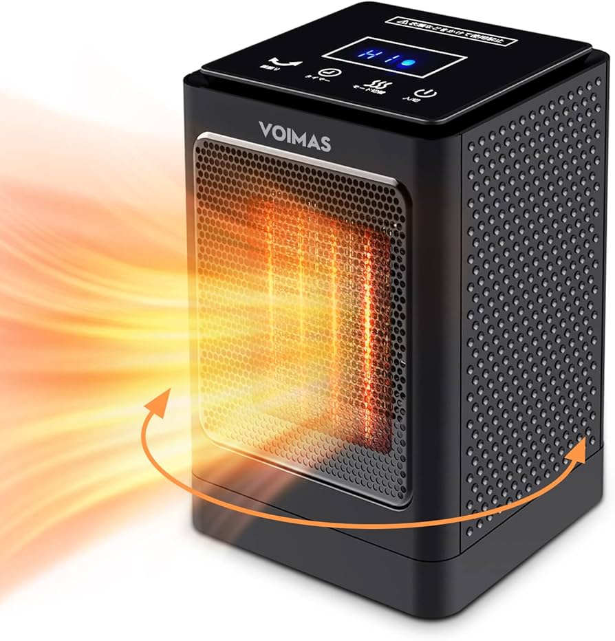 Amazon | 【2秒速暖 & 自動首振り】 セラミックヒーター 小型 足元