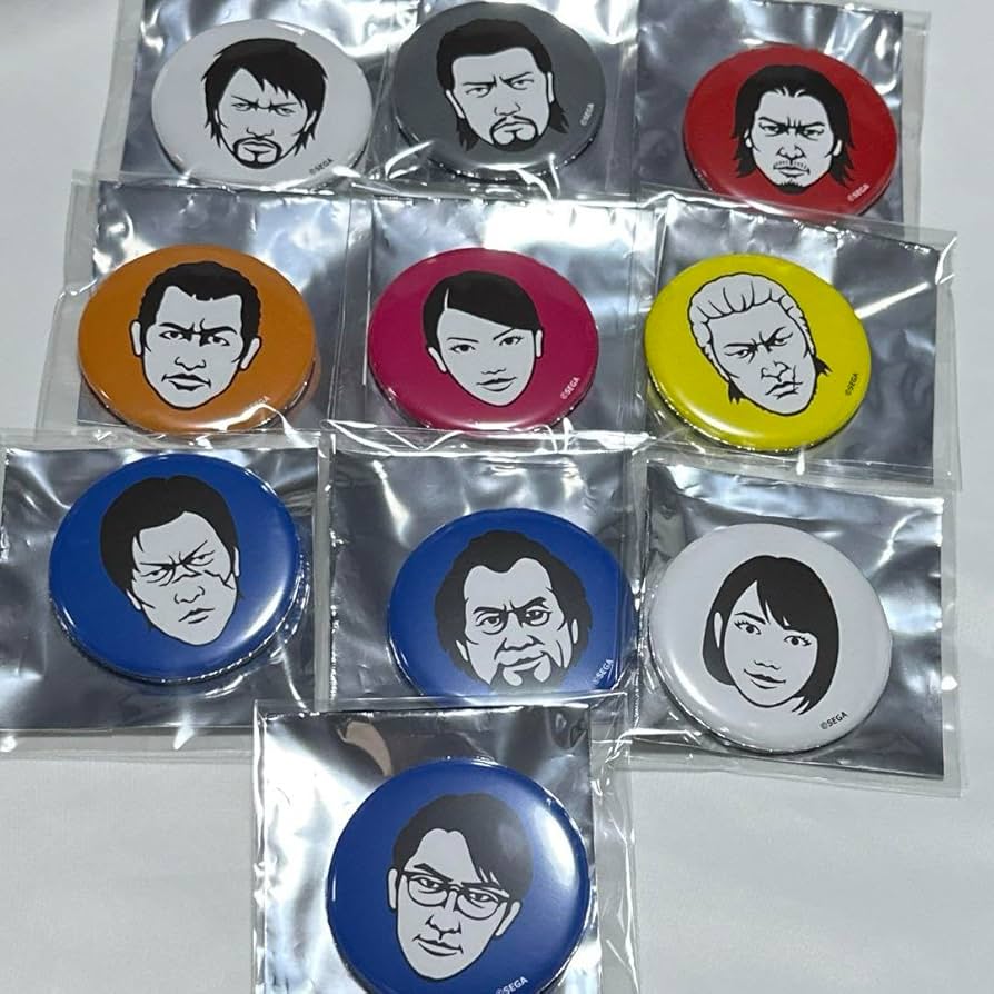 Amazon | 龍が如く 秋山駿 堂島大吾 郷田龍司 顔面缶バッジ | バッジ