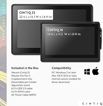 Amazon | Wacom Cintiq 22 ドローイングタブレット スクリーン付き