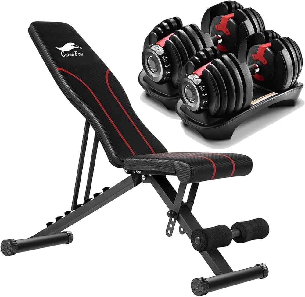 Amazon | トレーニングベンチ＋可変式 ダンベル 24kg アジャスタブル