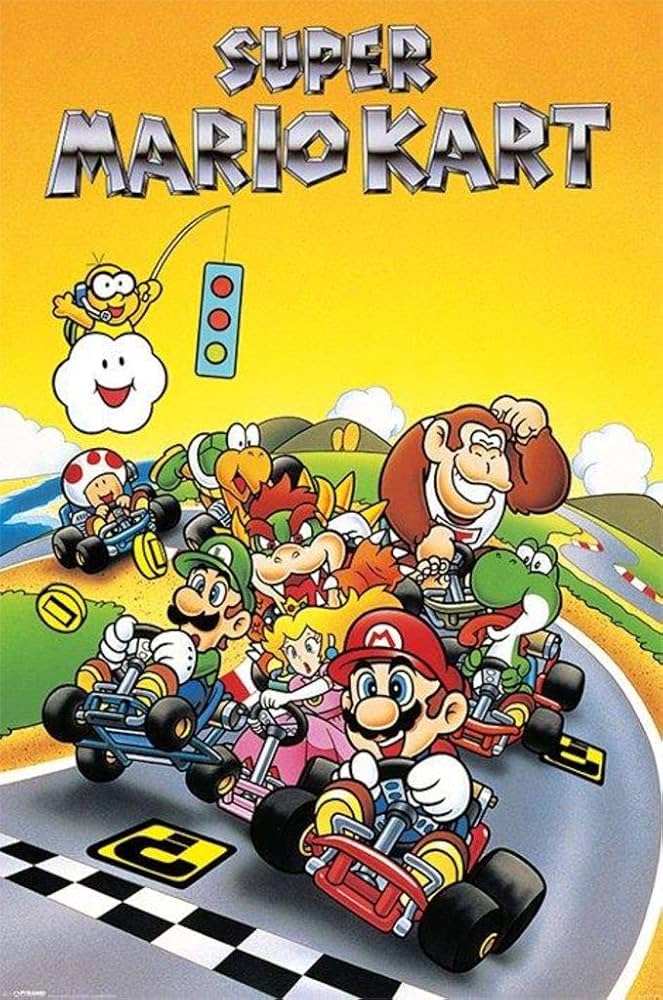 Amazon.co.jp: Super Mario Kartレトロポスター – 24 x 36 : ホーム