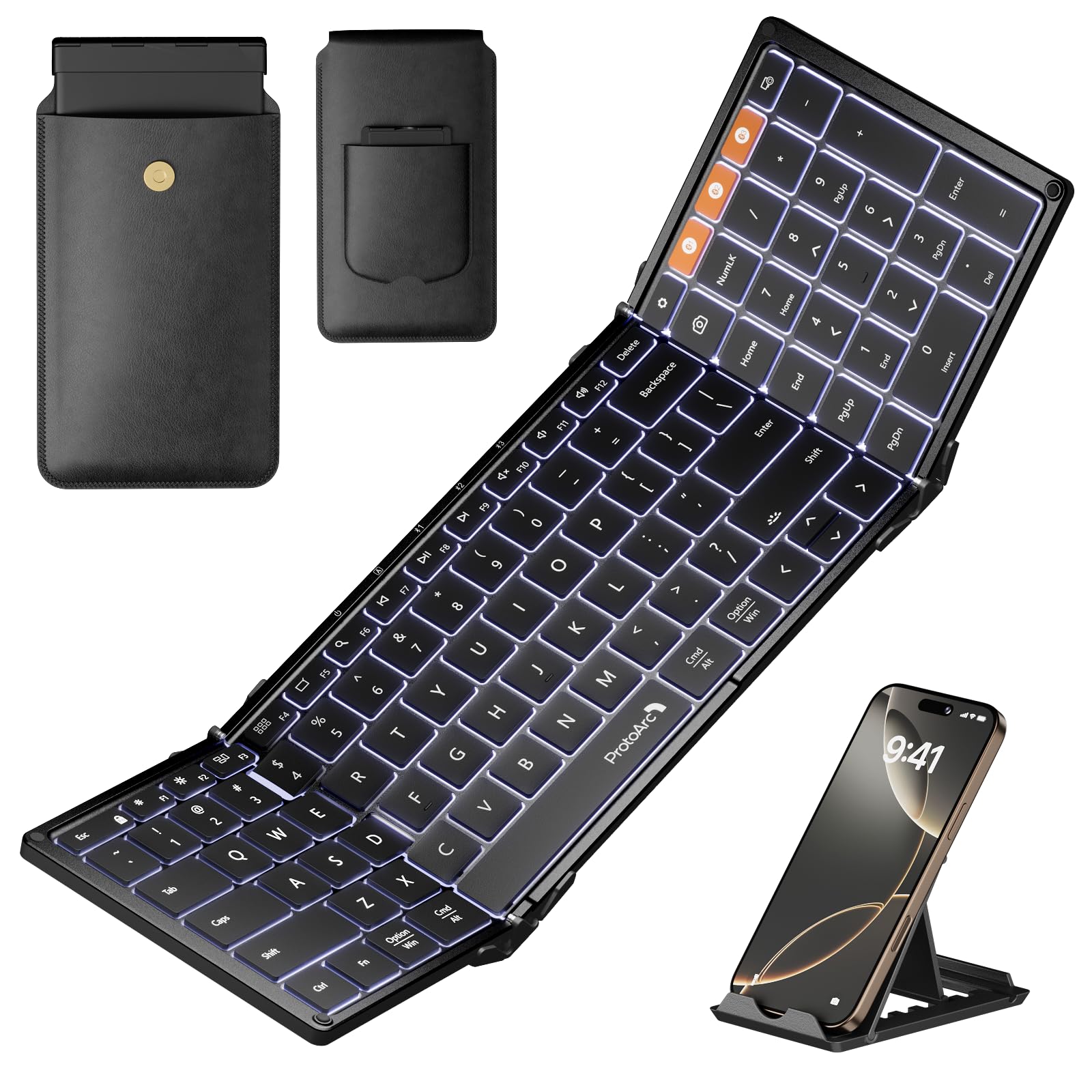 Amazon.com: ProtoArc Backlit Foldable Keyboard, XK01 Plus Folding
