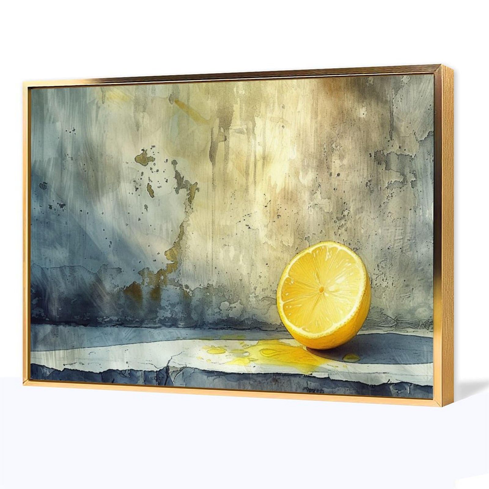 Amazon.co.jp: 絵画 新鮮な黄色いレモン アートパネル ポスター 静物の