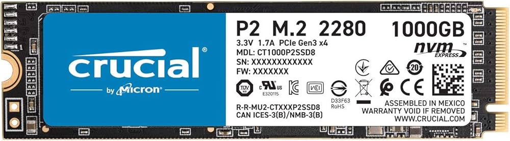 Amazon | Crucial SSD P2シリーズ 1TB M.2 NVMe接続 正規代理店保証品