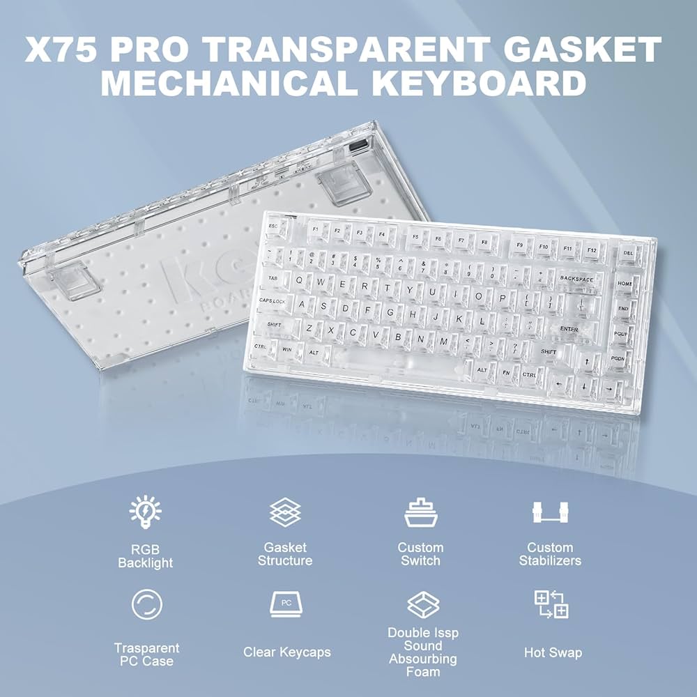 Amazon | YUNZII X75 PRO 82キーワイヤレス ホットスワップ対応 英語