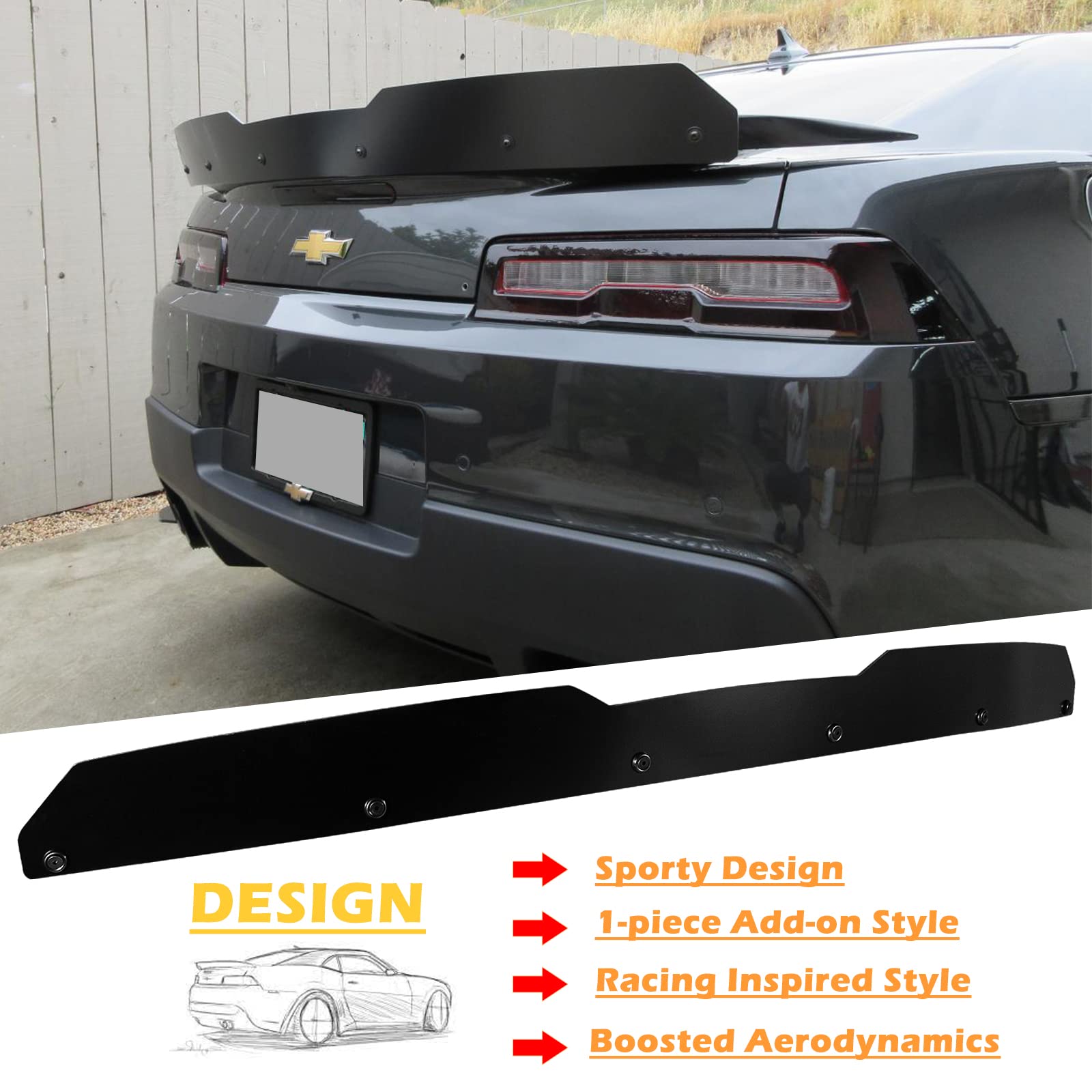 Amazon | リアウィッカービルスポイラー 2014-2015 シボレー第5世代