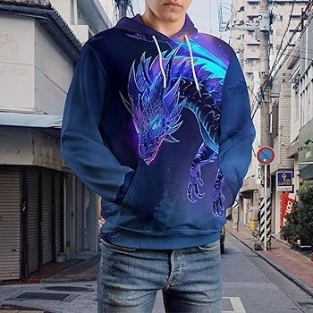 Amazon.com: TEERMLLQWA Dragon Aurora Flame Unisex Hoodies Hooded