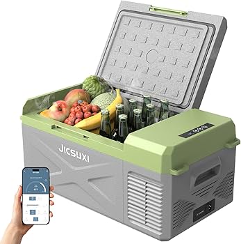 JicSuXi 12V Car Refrigerator, 17 Quart Portable Freezer 12 Car