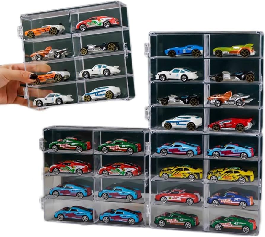 Amazon.co.jp: ミニカー 32台 1/64収納 4×8マス 片付け 収納 ミニカー