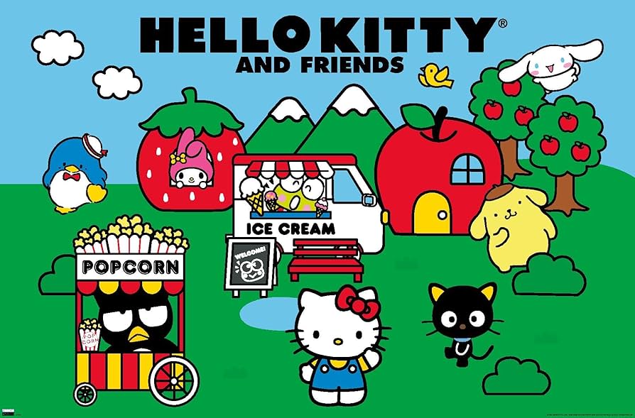 Amazon.co.jp: ハローキティと友達 - フィールドウォールポスター