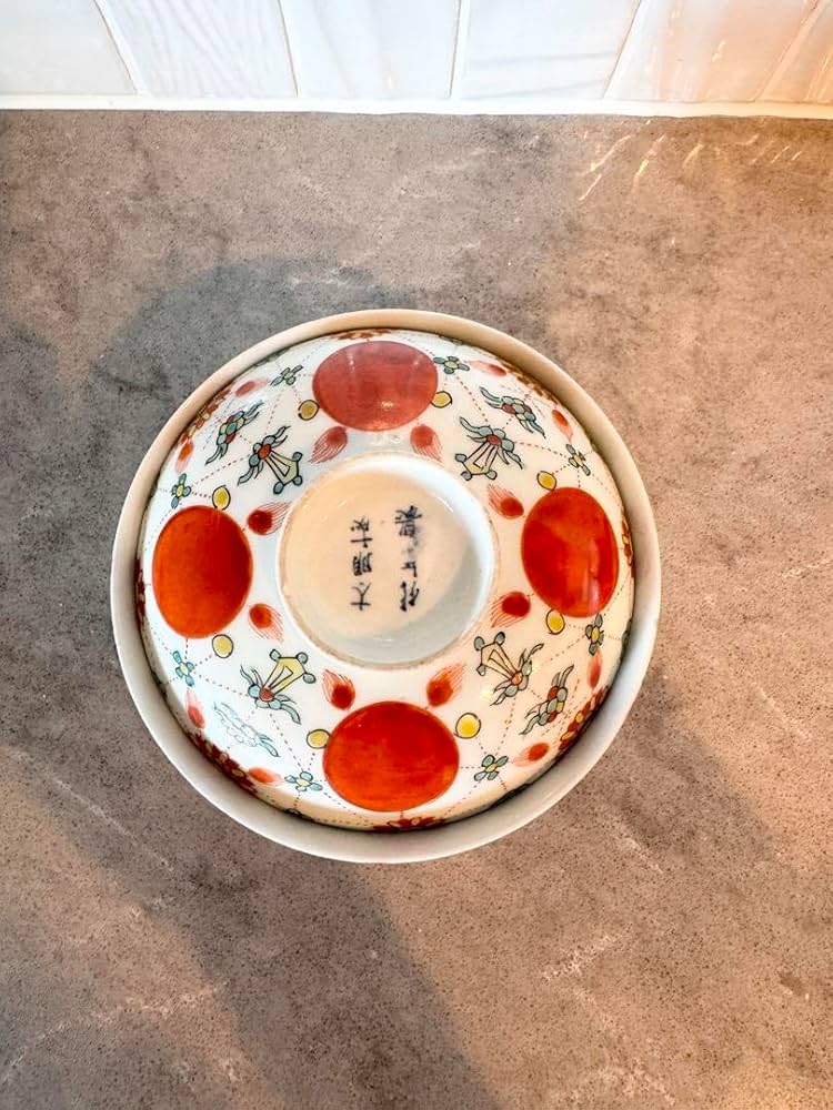 古伊万里 赤玉瓔珞文蓋茶碗 古美術 桃凛 11月購入 古伊万里 赤玉瓔珞文