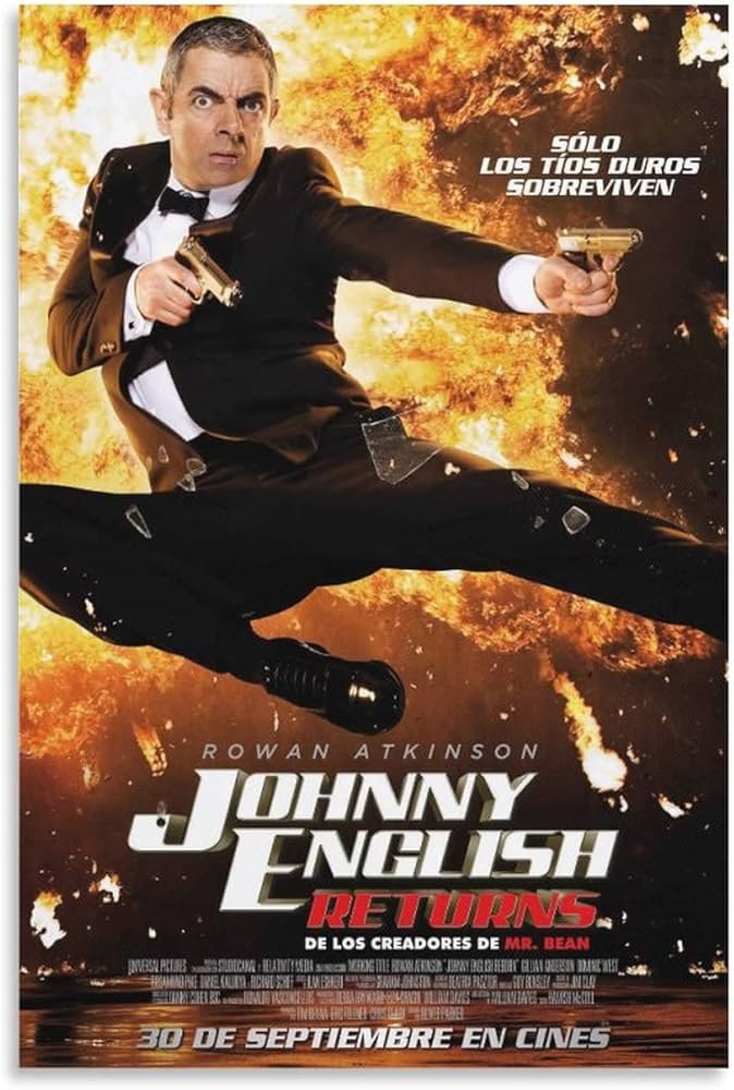 Amazon｜ジョニー英語Rebornスパイコメディ映画ポスター キャンバス