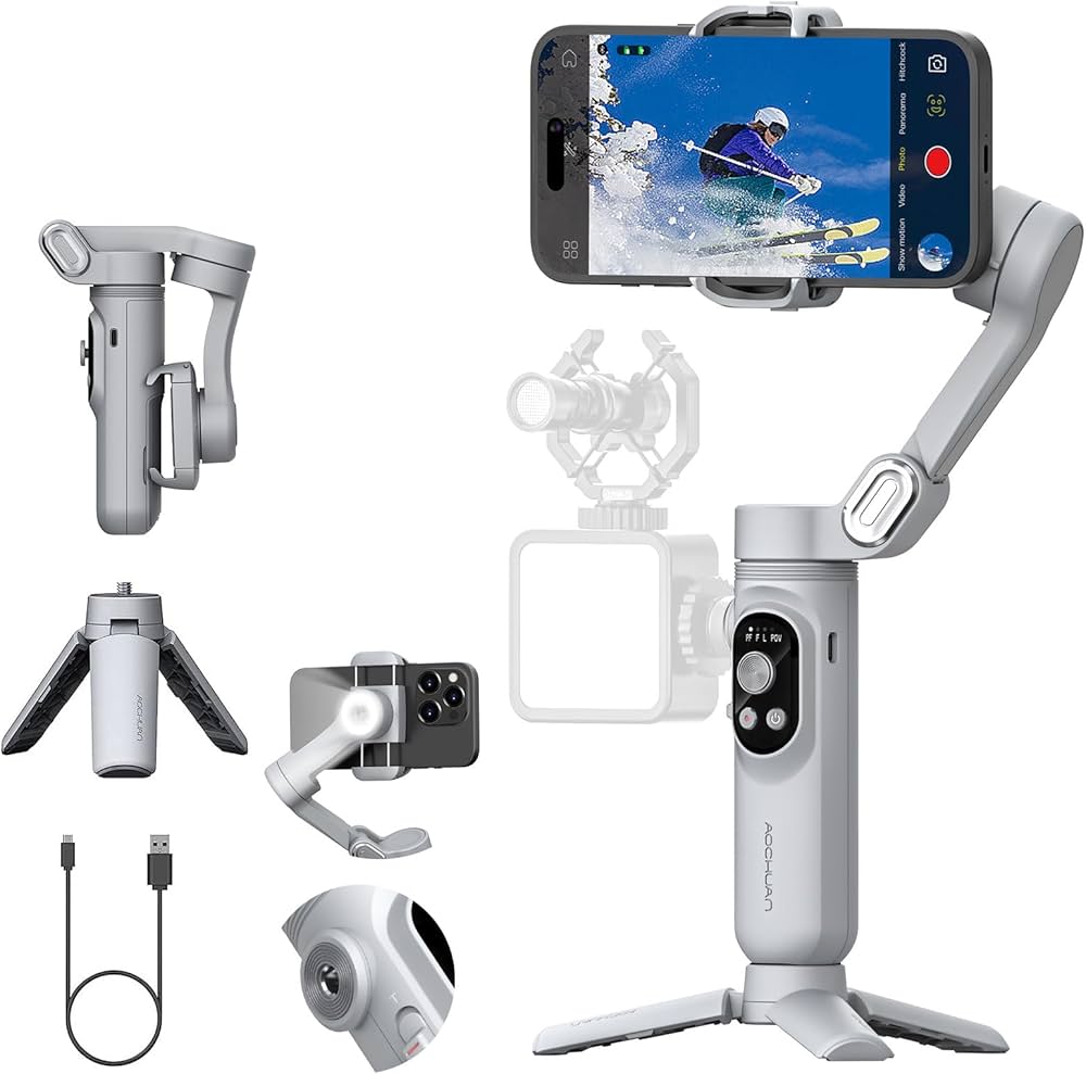 Amazon.co.jp: AOCHUAN ジンバルスタビライザー スマートフォン用 顔