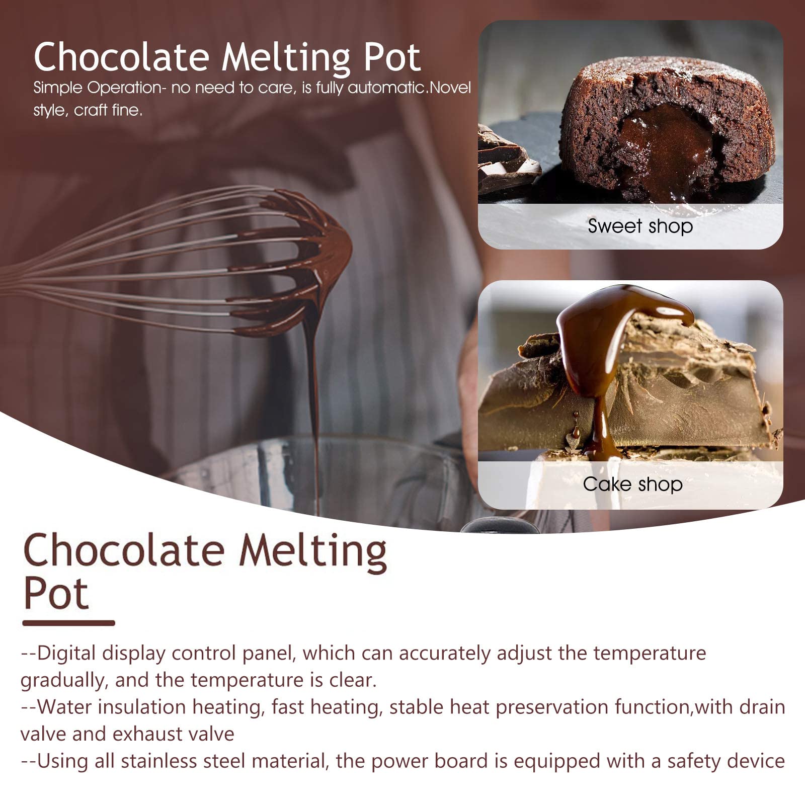 Amazon.co.jp: 800W業務用チョコレートテンパリング機大容量