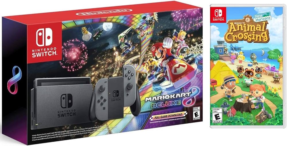Nintendo Switch HAC 001 with Gray Joy-Con + Mario Kart 8 Deluxe