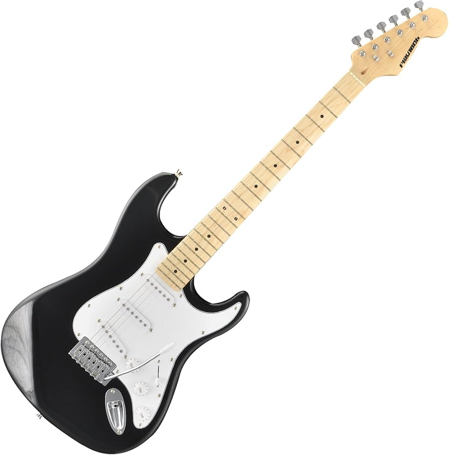 Amazon | PLAYTECH エレキギター ST250 BLACK Maple | エレキギター