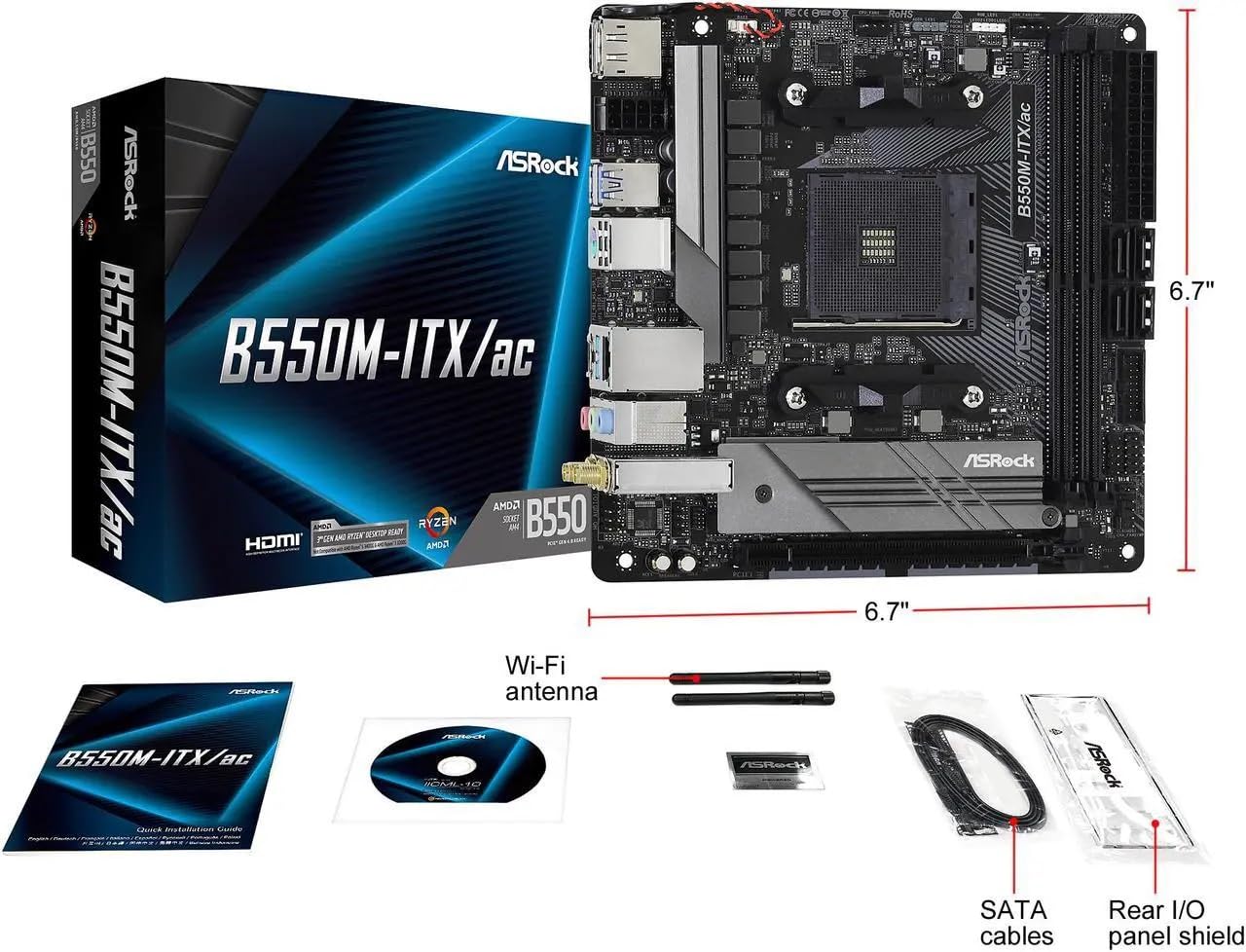 Amazon.com: ASRock B550M-ITX/AC Supports 3rd Gen AMD AM4 Ryzen