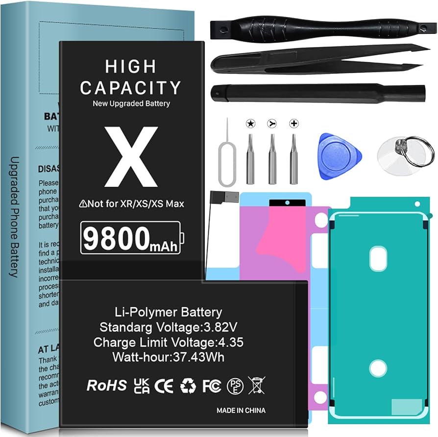 Amazon.com: SHENMZ [9800mAh] Battery for iPhone X, [2025 New