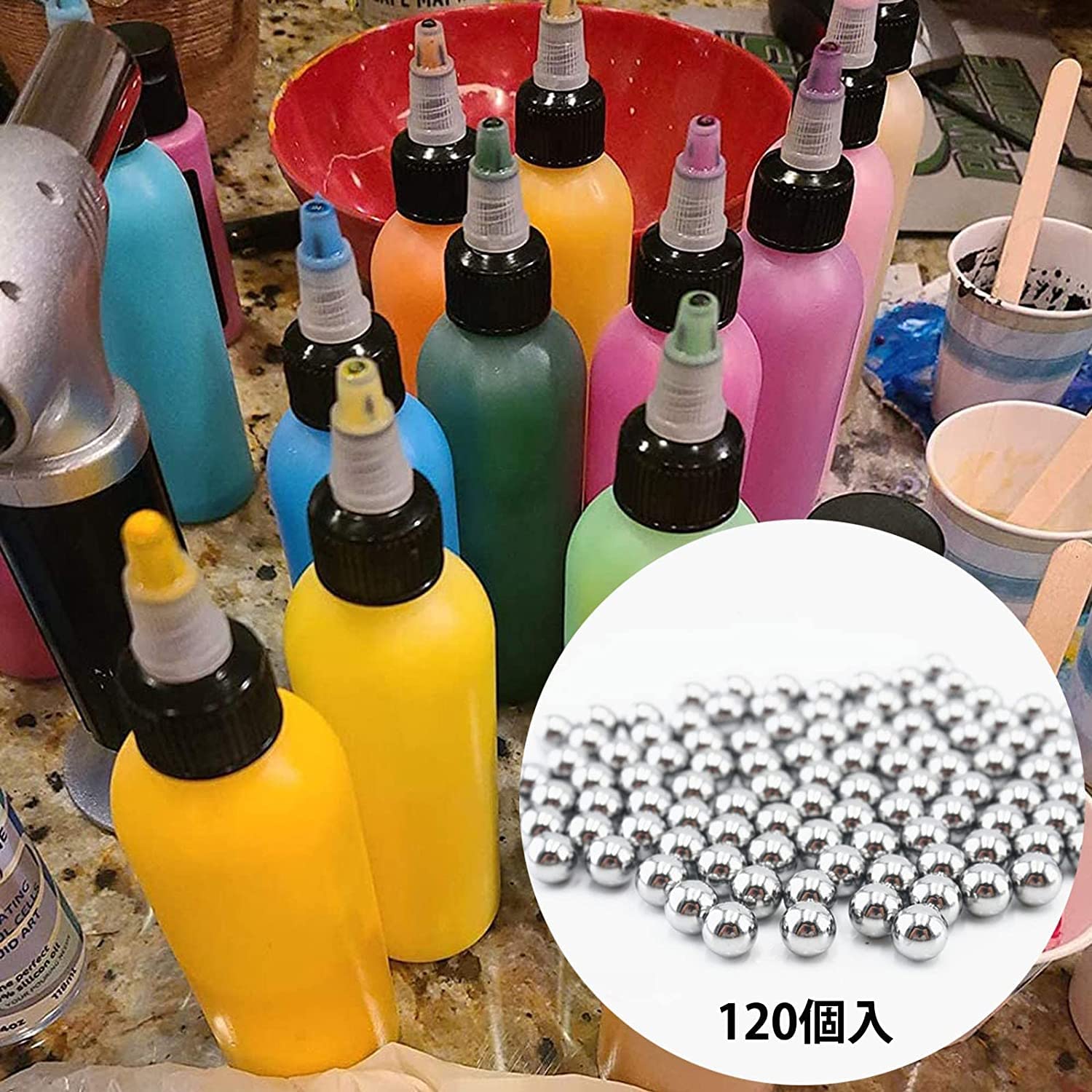 Amazon | 攪拌用メタルボール 120個入 ステンレス 304 スチールボール