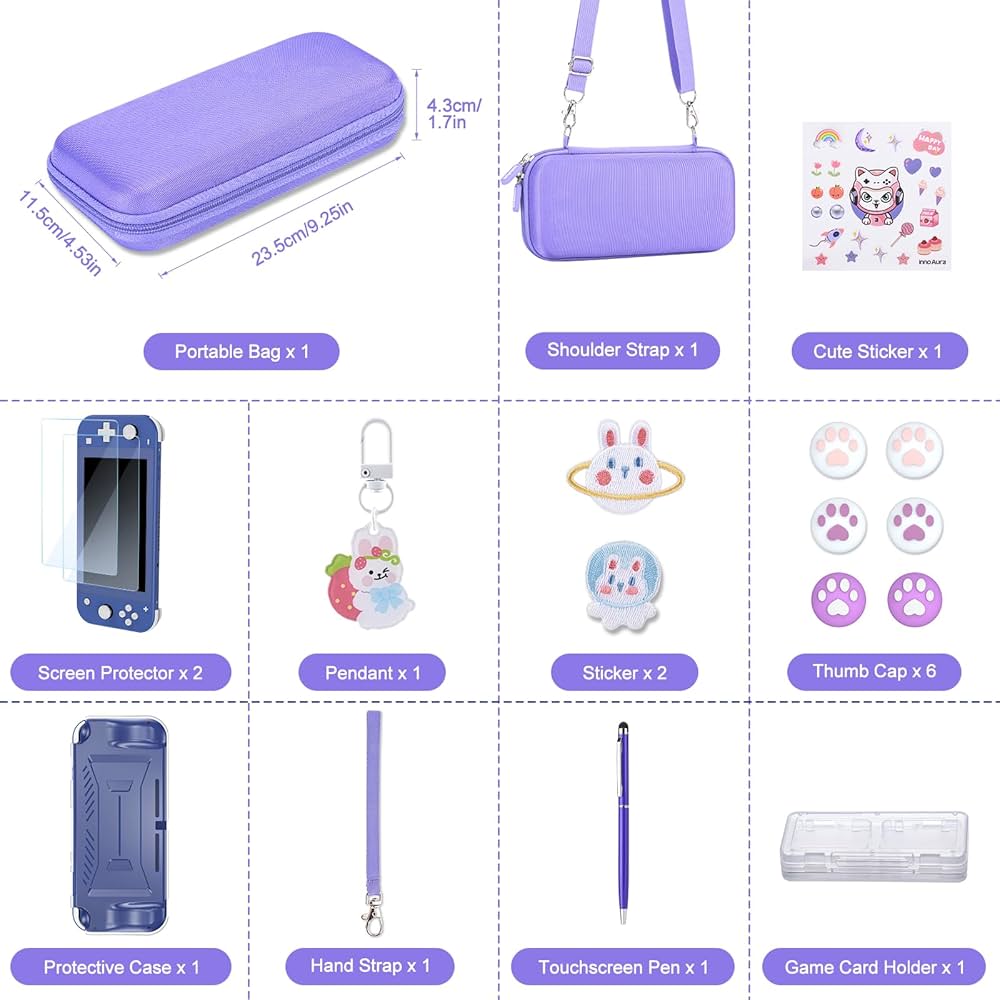 Amazon.com: innoAura Switch Lite Case 18-in-1 Accessories Bundle